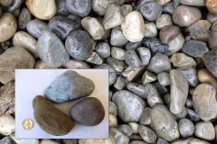 Our River Jack gravels are nominally sized, meaning, typical sizes run 3 to 5 inches representing a middle/average size. There will be some within that size range, that are smaller, and some larger than the nominal size.Delaware Quarries River Jacks are not produced to any ASTM standard, as we sell our product as decorative landscape stone only.  For this example lets use the 3 to 5 inch River Jacks.  The screens are made up of squares, so in the instance of 3 to 5 inch, there is a possibility of a stone up to 7 inch plus, in one dimension if the stone, clearing the screen, if it hits the screen diagonally. This sizes only one dimension of the stone and the other dimension will vary, sometime greatly. In a load of our nominally sized 3 to 5 inch River Jacks, a small percentage may be smaller or larger due to the nature of quarrying and loading.  This process results in our nominally sized River Jacks.