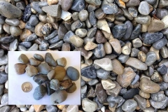 Our River Jack gravels are nominally sized, meaning, typical sizes run 3 to 5 inches representing a middle/average size. There will be some within that size range, that are smaller, and some larger than the nominal size.Delaware Quarries River Jacks are not produced to any ASTM standard, as we sell our product as decorative landscape stone only.  For this example lets use the 3 to 5 inch River Jacks.  The screens are made up of squares, so in the instance of 3 to 5 inch, there is a possibility of a stone up to 7 inch plus, in one dimension if the stone, clearing the screen, if it hits the screen diagonally. This sizes only one dimension of the stone and the other dimension will vary, sometime greatly. In a load of our nominally sized 3 to 5 inch River Jacks, a small percentage may be smaller or larger due to the nature of quarrying and loading.  This process results in our nominally sized River Jacks.